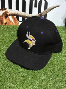 Vintage Drew Pearson Minnesota Vikings schwarz 20 % Wolle Druckknopflasche - Bild 1 von 5