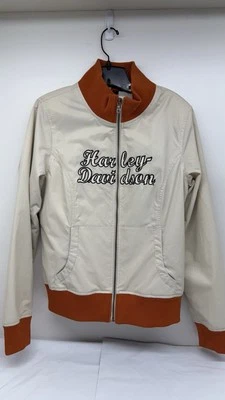 Chaqueta Harley-Davidson para mujer Motociclista Eagle Wings Spellout Crema Naranja Talla L Foto 1 de 4