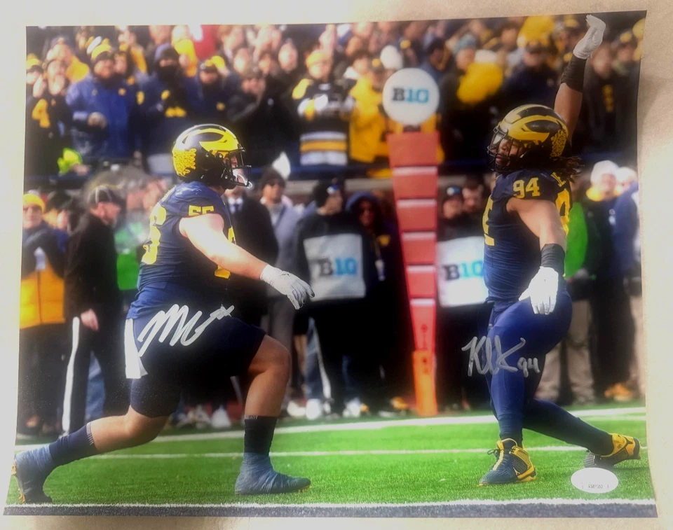 Michigan Wolverines KENNETH GRANT/MASON GRAHAM Dual  Signed 11x14  Photo JSA - Image 1 of 1