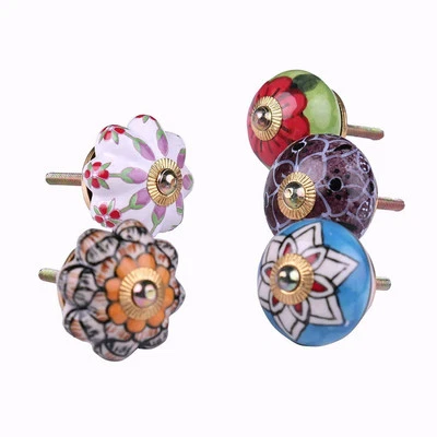 Lote Mixto 20 Piezas Cerámica Manija Cajón Armario Perillas Cajón Armario Multicolor Foto 1 de 4