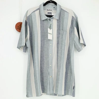 Barbour Portwell Regular Fit Linen Blend Short Sleeve Shirt XXL MSH5442NY91 NWT - Image 1 of 4