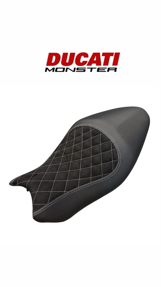 Sitzbezug Ducati Monster 1200s 2014-2016 Carbon Alcantara Rauten Individuell