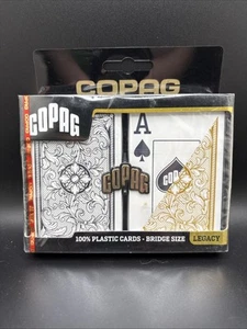 COPAG LEGACY 100 % KUNSTSTOFF SPIELKARTEN BRÜCKENGRÖSSE JUMBO INDEX SCHWARZ/GOLD - Bild 1 von 5