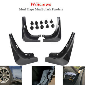 US 4PCS/Set Solid Plastic Mud Flap MudSplash Fenders Mudcover W/Screws Universal