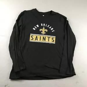 New Orleans Saints Shirt Mens XL Black NFL Football Crew Neck Long Sleeve Tee - Picture 1 of 10