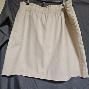 Woman's a-line lined pocketed stretch waist knee length casual linen skirt 14 - Picture 1 of 11