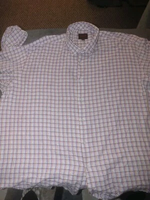 Camisa a cuadros Linea Uomo para hombre con botones XXXXL 4XL púrpura/naranja/negro/blanco Foto 1 de 4