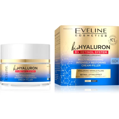 Eveline Cosmetics Bio Hyaluron 3X Retinol Anti-Wrinkle Face Cream 60+ 50ml - Image 1 of 4