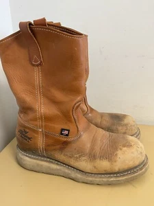 Thorogood Mens Wellington Wedge, Brown Leather Boots Safety Toe, Men's Size 9D - Picture 1 of 10