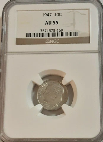 1947  P NGC  AU 55  DIME Cover