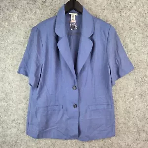 Vintage Katies Jacket Womens 18 Blue Short Sleeve Blazer Business Office 11046 - Picture 1 of 16