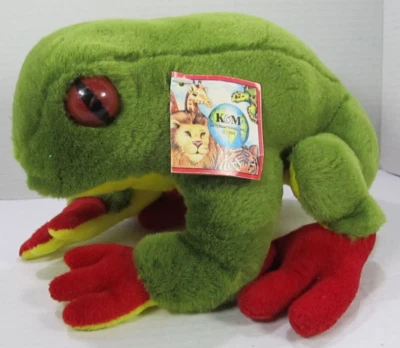 Vintage K&M International Inc 1994 Red Eye Tree Frog Stuff Plush Toy 10” W/Tag - Image 1 of 4