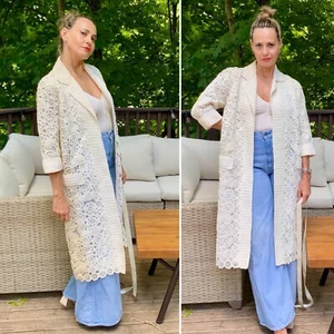 1960s Raffia Coat - 60s Raffia Coat - Vintage Raffia Coat L - Picture 1 of 23