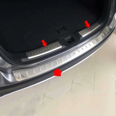 Silver Inner&Outer Rear Bumper Cover Protector Guard For Infiniti QX50 2019-2025 - Image 1 of 4
