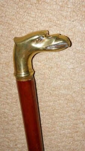 Edwardian Walking Stick - Intricate Heavy Brass Griffin Head Top - Picture 1 of 10