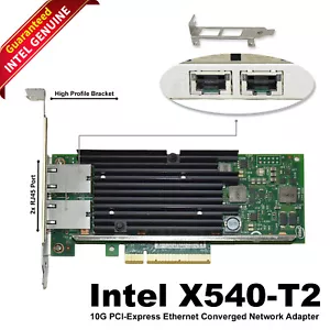Intel X540-T2 Dual-Ports RJ-45 10GbE PCIe High-Profile Converged Network Adapter - Picture 1 of 10