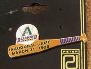 1998 Arizona Diamondbacks Inaugural Game pin bat & ball March 31 MLB - Picture 1 of 5