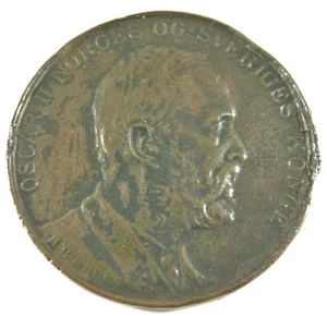 Antike Oscar II König Schweden & Norwegen Gedenkmedaille Medaille - Bild 1 von 10
