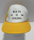 Vintage 1989 “RCA TV is Golden” Foam Mesh Snapback Trucker Baseball Cap Hat 80s