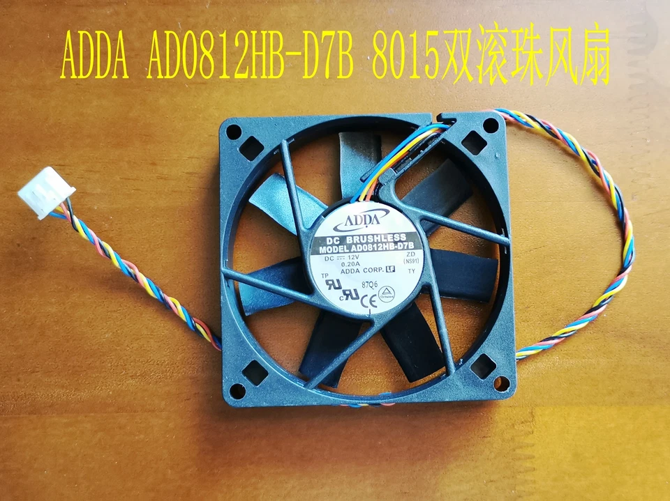 Ad0812hb-d7b Video Decoder Fan 80mm 80x80x15mm Dc12v Dual Ball Bearing Cooler - Image 1 of 1