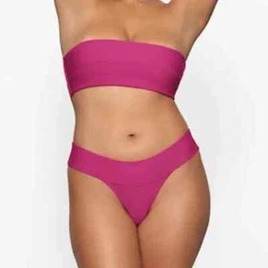 SKIMS Knit Swim Cheeky Bikini Bottom Magenta XS - Picture 1 of 4
