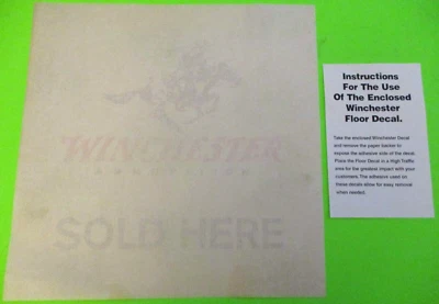 RARE NOS VINTAGE 16" WINCHESTER AMMUNITION SOLD HERE GUN SHOP FLOOR DECAL ~ L@@K - Image 1 of 4