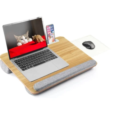 Supporto per laptop tablet in bambù pc portatile base notebook - Immagine 1 di 4