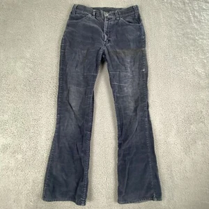 VINTAGE Levis Pants Mens 29x32 Navy Corduroy 646 Bootcut Flare Made In USA 70s - Picture 1 of 14