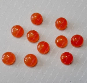 Wholesale Lot Natural Orange Jade Round Cabochon 5mm To 20mm Loose Gemstone - Picture 1 of 6