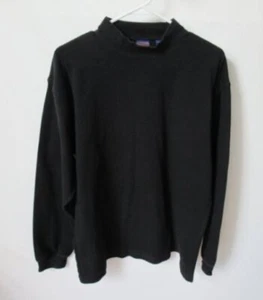 Pendleton black 100% cotton long sleeve mock neck men's top *Sz L* - Picture 1 of 4
