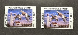 1995 NEW JERSEY - Lot3 - State Duck Stamp - MNH **Matching R & NR Ser# Pair** - Picture 1 of 2