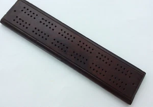 Antique / Vintage Cribbage Board Hand Made Hard Wood Large Pub Board Tureen - Picture 1 of 23