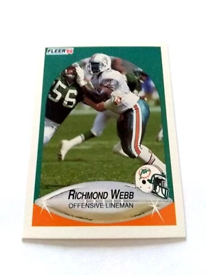 1990 Fleer Update Football Richmond Webb Rookie Card #U-81 Factory Set Break - Image 1 of 2