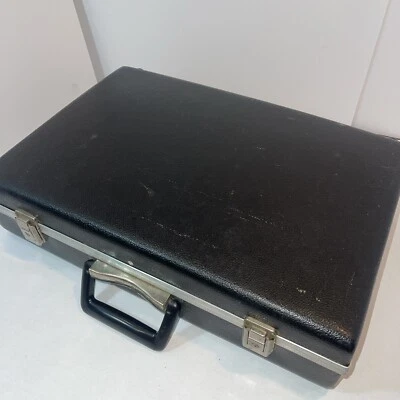 Vintage Airway Travelaire Briefcase Black Hard Case 17.5” X 12” X 4" With Key - Image 1 of 4