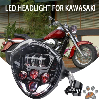 Faro proyector LED 7 pulgadas haz alto/bajo para Kawasaki Vulcan S 650 800 900 1500 Foto 1 de 4