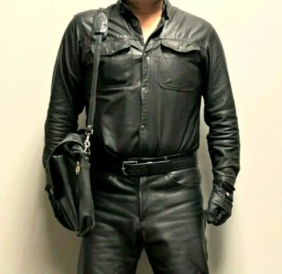 Портфель почтальона Geoffrey Beene черный натуральная кожа - Изображение 1 из 4