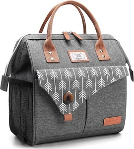 Lunch Bag for Women Insulated Lunch Box Leakproof Lunchbox for Adult Work, Grey - Picture 1 of 7