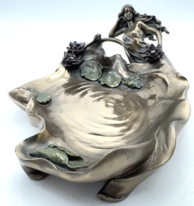 Irresistibles Online Studio Chalkware Figurine Girl Mermaid Flower Trinket Dish - Picture 1 of 13