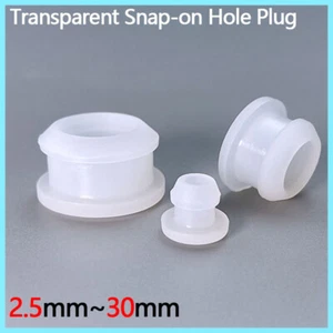 Snap-On Hole Plug Silicone Rubber Blanking End Caps Tube Transparent 2.5mm~30mm - Picture 1 of 12