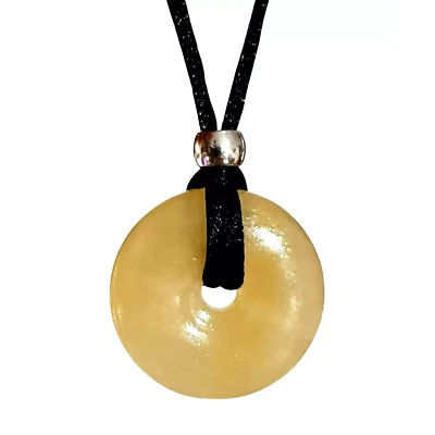 Collar de citrino colgante cristal donut 30 mm piedras preciosas elevación del estado de ánimo cristal y en caja Foto 1 de 4