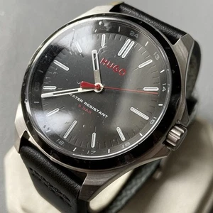Mens Hugo Boss Designer Watch black Leather 1570168 NOS - Picture 1 of 11