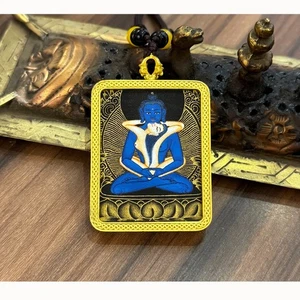 Rare Buddha Shakti Thangka Pendant, Tibetan Style Fine Handmade Himalayan Art - Picture 1 of 9