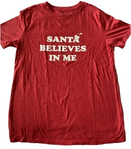 Cat&Jack Santa Believes In Me T Shirt Kids Size L 12/14 - Picture 1 of 17