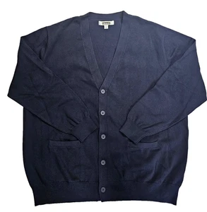 Edwards Garments Navy V Neck  Unisex Cardigan With Pockets Size 2 XL - Picture 1 of 8