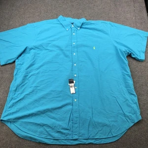 Ralph Lauren Shirt Mens 4XL Tall Blue Classic Fit Button Short Sleeve Pony - Picture 1 of 10