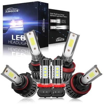 For Jeep Grand Cherokee 2012-2018 LED Headlight Bulbs High Low Beam + Fog Light - Image 1 of 4