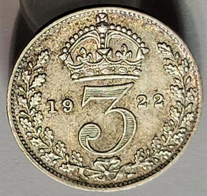 Great Britain - George V, Silver Threepence, 1922, Nice High Grade - Picture 1 of 2