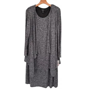 Vestido chaqueta punto gris cascada R&M Richards para mujer talla 22w más nuevo $99 - Imagen 1 de 14