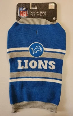 Suéter de cachorro Pets First Detroit Lions NFL malha quente e aconchegante com logotipo da equipe da NFL-M - Imagem 1 de 3
