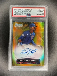 2022 Bowman Sterling Cristian Hernandez Prospect Auto Gold Refractor /50 PSA 10 - Picture 1 of 2